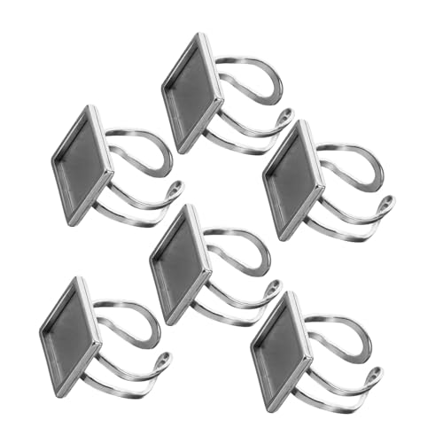 Homoyoyo 6 Stück Teiliges Edelstahl Verstellbare Ringrohlinge mit Flacher Oberfläche DIY Schmuckherstellung Zubehör Glatte Ringbasis für Personalisierte Ringe für Kreative DIY projekte und Homoyoyo 6 Stück Teiliges Edelstahl Verstellbare Ringrohlinge mit Flacher Oberfläche DIY Schmuckherstellung Zubehör Glatte Ringbasis für Personalisierte Ringe für Kreative DIY projekte und von Homoyoyo