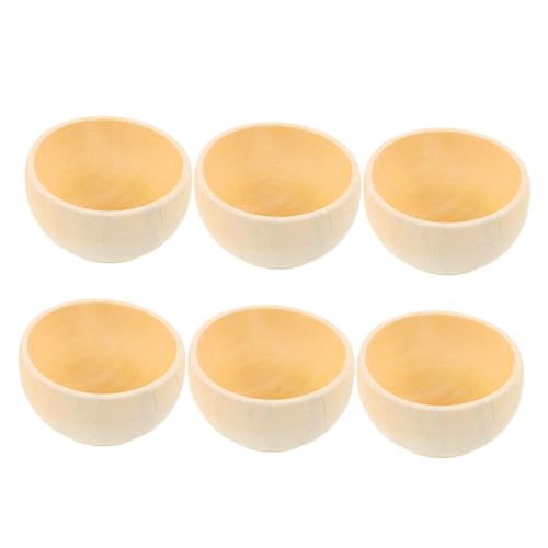 Homoyoyo 6 Stück Teiliges Kleine Holzschalen aus Naturbelassenem Holz Unbemalt und Glatt Vielseitig für DIY Bastelprojekte Dekoration und Servieren von Snacks Langlebig und Sicher für von Homoyoyo