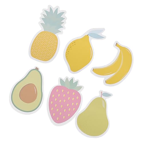 Homoyoyo 6 Stück Teiliges Lustiger Fruchtförmiger Haftnotizen Selbstklebende Memo Pads Erdbeer Avocado Birnen Bananen Zitronen und Ananas Design für Büro Zuhause und Schule von Homoyoyo