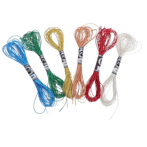 Homoyoyo 6 Stück Teiliges Metallic Stickgarn Bunte Baumwoll-stickfäden mit Glitzereffekt für Kreuzstich Handarbeiten Freundschaftsarmbänder Diy-nadelkunst und Kreative Handwerksprojekte von Homoyoyo