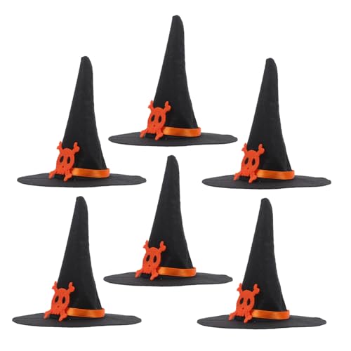 Homoyoyo 6 Stück Teiliges Mini Filz Hexenhut Kleine Halloween Party Dekoration Handgefertigt Vielseitig für Weinflaschen Puppen Kindergeburtstag Schwarze Mini Hüte für Festliche von Homoyoyo