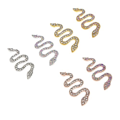 Homoyoyo 6 Stück Teiliges Nagel Schmuck mit Schlangen Design Strasssteine Nail Rhinestones DIY Nail Art Dekorationen Metall Nagel Charms für Stilvolle Maniküre Homoyoyo 6 Stück Teiliges Nagel Schmuck mit Schlangen Design Strasssteine Nail Rhinestones DIY Nail Art Dekorationen Metall Nagel Charms für Stilvolle Maniküre von Homoyoyo