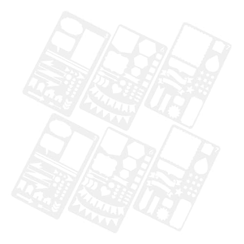 Homoyoyo 6 Stück Teiliges Pet Zeichenschablonen Langlebige DIY Malvorlagen für Journaling und Scrapbooking Vielseitige Malschablonen für Kreative Muster Einfache für Bastelprojekte und von Homoyoyo