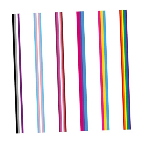 Homoyoyo 6 Stück Teiliges Regenbogenband Polyester Partydeko DIY Schleifenbänder Vielseitig Zuschneidbar für Pride Lgbtq Paraden Fest Heimdekoration von Homoyoyo