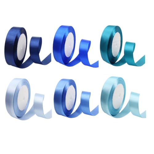Homoyoyo 6 Stück Teiliges Satinband Breit in Blautönen Langlebiges Dekoband mit Blumenmuster als Geschenkband und Partyband für Bastelprojekte Geschenkverpackung und Feierdeko Homoyoyo 6 Stück Teiliges Satinband Breit in Blautönen Langlebiges Dekoband mit Blumenmuster als Geschenkband und Partyband für Bastelprojekte Geschenkverpackung und Feierdeko von Homoyoyo