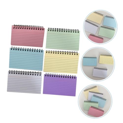 Homoyoyo 6 Stück Teiliges Spiralnotizbücher Liniert Kleine Notizblöcke Pocket Schreibblöcke Handlich Abreißbar für Büro Schule und Alltag Planung Memo Pads von Homoyoyo
