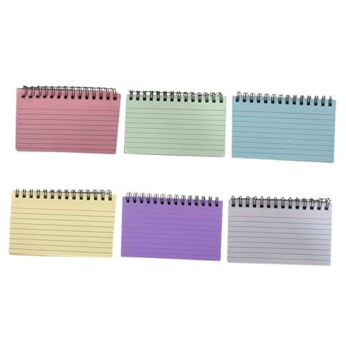 Homoyoyo 6 Stück Teiliges Spiralnotizbücher Liniert Kleine Tragbare Notizblöcke Bunte Memo Pads Handlich Leicht zu Reißen Für Schule Büro Alltag von Homoyoyo