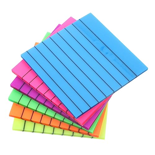 Homoyoyo 6 Stück Teiliges Transparente Farbige Haftnotizen mit Raster Selbstklebende Wasserfeste Memo sticker für Schule Büro und Zuhause Praktische Notizzettel zum Markieren und von Homoyoyo