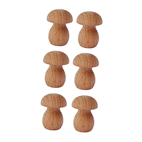 Homoyoyo 6 Stück Teiliges Unbemaltes Mini Pilz Ornament aus Holz DIY Garten und Bonsai Dekoration Robuste Handgefertigte Miniatur für Kreative Außendekoration und Kinderspielzeug von Homoyoyo