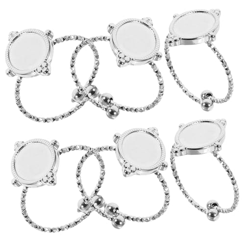 Homoyoyo 6 Stück Teiliges Verstellbares Edelstahl-ringrohlinge Ovaler DIY Ringblanks Robuste Schmuckbasis für Basteln Anpassbare Ringgrößen für Gravur und Metallringe Silberfarbene Homoyoyo 6 Stück Teiliges Verstellbares Edelstahl-ringrohlinge Ovaler DIY Ringblanks Robuste Schmuckbasis für Basteln Anpassbare Ringgrößen für Gravur und Metallringe Silberfarbene von Homoyoyo