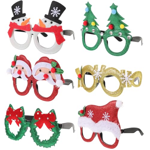Homoyoyo 6 Stück Teiliges Weihnachts Partybrillen mit Lustigen Xmas Designs Bunte Kinderbrillenrahmen für Weihnachtsfeier Vielseitige Partybrillen als Festliche Geschenkidee und Homoyoyo 6 Stück Teiliges Weihnachts Partybrillen mit Lustigen Xmas Designs Bunte Kinderbrillenrahmen für Weihnachtsfeier Vielseitige Partybrillen als Festliche Geschenkidee und von Homoyoyo