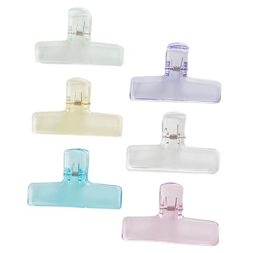 Homoyoyo 6 Stück Transparentes Acryl-clip-briefpapier Büroklammern Klemmen Farbig Jumbo Heftklammern Büroklammern Bunt Binderclip Mehrere Binder Büroklammern Dokumentclips Groß Plastik von Homoyoyo
