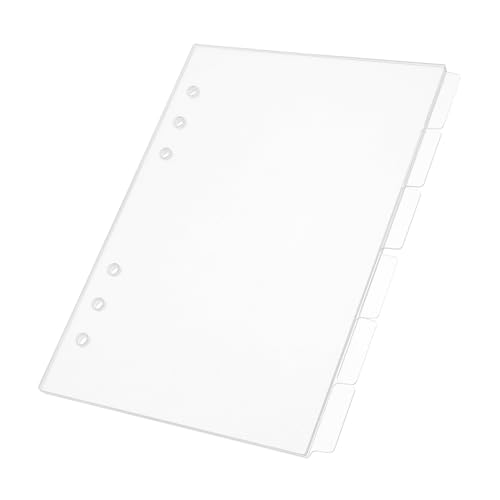 Homoyoyo 6 Stück Transparentes Teiliges Acryl Notizbuch Cover Abnehmbare Innenseiten Wiederbefüllbares Ringbuch für DIY Tagebuch und Planer Robuste Leicht zu Reinigende Hülle für Schüler von Homoyoyo
