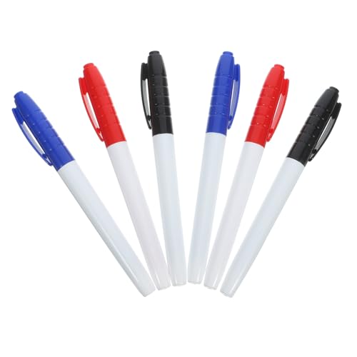 Homoyoyo 6 Stück Whiteboard Marker Stifte Feinspitze Trocken Abwischbar Marker Pens für Büro Schule Malen Schreiben in Blau Schwarz Rot von Homoyoyo