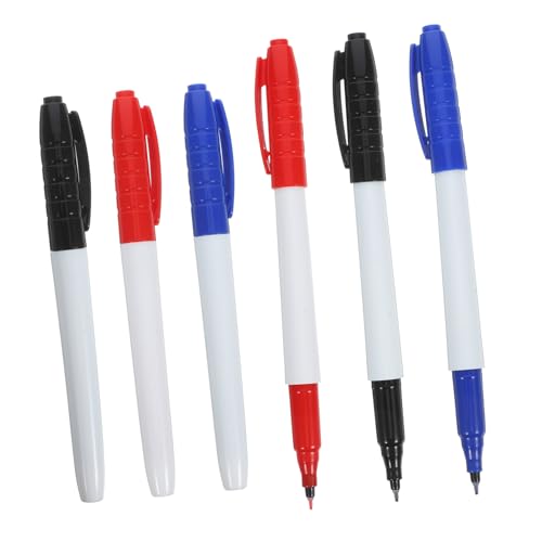Homoyoyo 6 Stück Whiteboard Marker Wiederverwendbare Radierbare Stifte mit Feiner Spitze für Büro Schule und Zuhause Blau Schwarz Rot Je von Homoyoyo