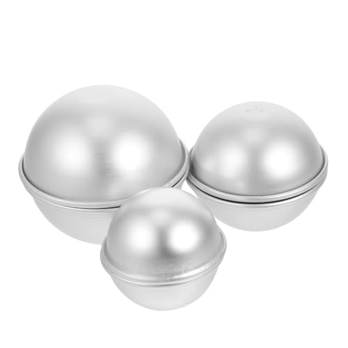 Homoyoyo 6 Stück handgemachte Seifenform DIY -Seifenform Zubehör für die Herstellung von Badekugeln Badekugel-Bastelformen Form für Badesalzkugeln Kugel backform Aluminiumlegierung Silber von Homoyoyo