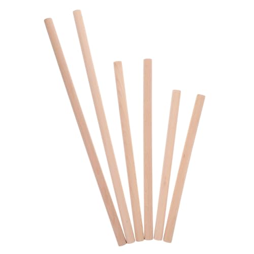 Homoyoyo 6 Stück runder Stab Gobelin-Aufhängestange Wandteppichrahmen dekorative Baumstämme Holzscheite zur Dekoration Treibholz zum Basteln Bastelstäbchen aus Naturholz Buche Beige von Homoyoyo