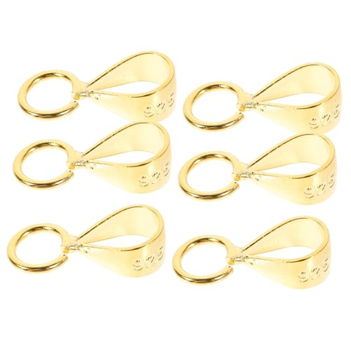 Homoyoyo 6 Stück silberne Anhängerschnalle Verschlüsse für Schmuck Anhängerverschluss Halsketten-Anhänger-Verbindungsstück Anhängerverbinder für Halskette Schmuckclips 925 Silber Golden von Homoyoyo