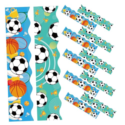 Homoyoyo 60 Blatt Pinnwandaufkleber Fußball-Klassenzimmer- Pinnwand-Grenzen Fußball-Pinnwandpapier Abziehbilder überbackene Pinnwandränder Fußballausschnitte Kupferplattenaufkleber von Homoyoyo