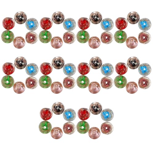 Homoyoyo 60 Stück Glasperlen zum Auffädeln Runde Leuchtende Glasperlen in Farben DIY Schmuckherstellung für Armbänder Halsketten Bastelprojekte und Dekoration von Homoyoyo