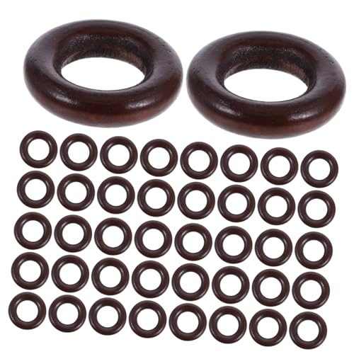 Homoyoyo 60 Stück Holzringe für Diy Schmuck Tiefbraune Holzringe Natürliche für Bastelarbeiten Makramee Ringe für Ohrringe und Kreative Projekte von Homoyoyo