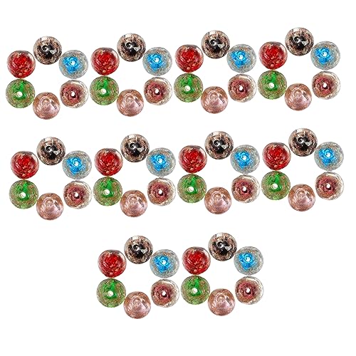 Homoyoyo 60 Stück Luminous Glasperlen DIY Schmuckperlen für Armbänder Bunte Glatte Oberflächen für Handarbeiten Schmuckherstellung und Deko Lila Schwarz Blau Rot Grün von Homoyoyo