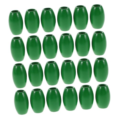 Homoyoyo 60 Stück Ovale Holzperlen 30 X 20 Mm, Winzige Reisförmige Holz-abstandshalter, Lose Perlen, Diy-zubehör Für Handgefertigte Bastelarbeiten, Grün von Homoyoyo