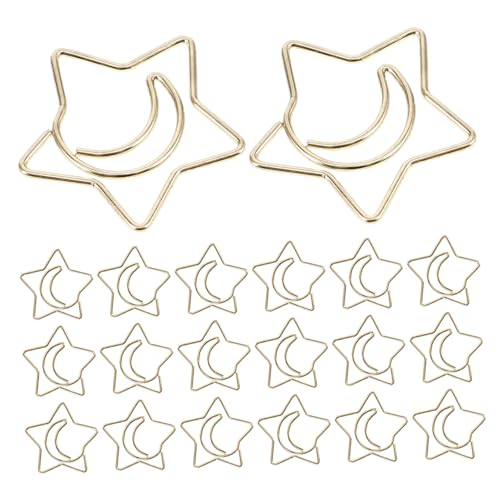 Homoyoyo 60 Stück Papierklammern Stern Mond Design Starke Klammerkraft Niedliche Büroklammern für Dokumente Fotos Briefe Praktische Büro und Lernhelfer in Goldfarbe Homoyoyo 60 Stück Papierklammern Stern Mond Design Starke Klammerkraft Niedliche Büroklammern für Dokumente Fotos Briefe Praktische Büro und Lernhelfer in Goldfarbe von Homoyoyo