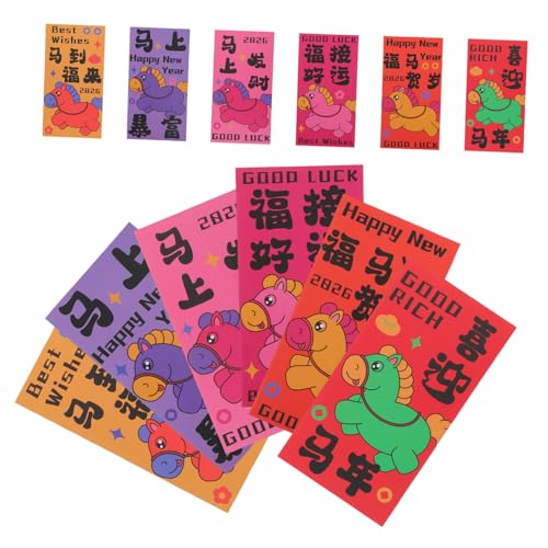 Homoyoyo 60 Stück Rote Umschläge Pferdejahr Motiv Künstlerische Chinesische Neujahrs-hongbao für Frühlingsfest Familienfeiern mit Kreativen Sternzeichen-designs und Vielseitiger Verwendung Homoyoyo 60 Stück Rote Umschläge Pferdejahr Motiv Künstlerische Chinesische Neujahrs-hongbao für Frühlingsfest Familienfeiern mit Kreativen Sternzeichen-designs und Vielseitiger Verwendung von Homoyoyo