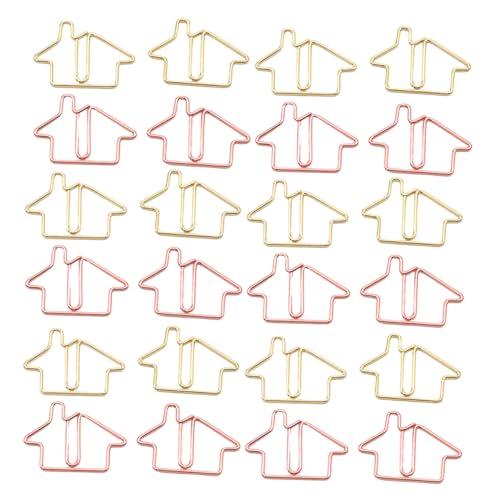 Homoyoyo 60 Stück Teiliges Metall Büroklammern Hausform Gold Roségold Dekorative Kleine Klammern für Dokumente Büro Schule Langlebige Praktische Papierklammern für Kreatives Sortieren und Homoyoyo 60 Stück Teiliges Metall Büroklammern Hausform Gold Roségold Dekorative Kleine Klammern für Dokumente Büro Schule Langlebige Praktische Papierklammern für Kreatives Sortieren und von Homoyoyo