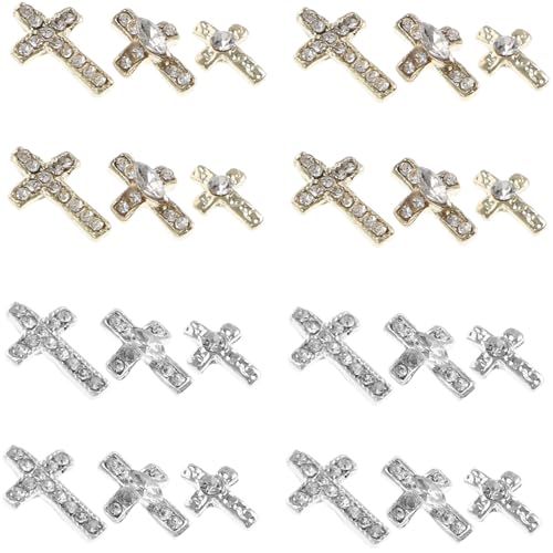 Homoyoyo 60 Stück Teiliges Nagel Deko mit Einzigartigen Kreuz Charms aus Langlebigem Legierungsmaterial für Kreative Nailart für Nagelstudios und Heimgebrauch Trendige Maniküre Accessoires von Homoyoyo