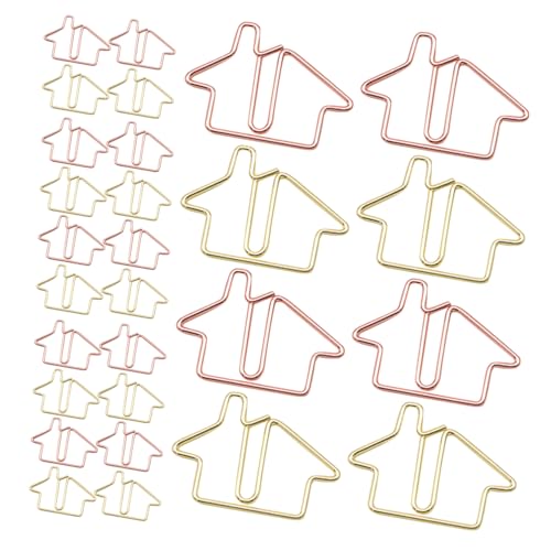 Homoyoyo 60 Stück Teiliges Niedliche Hausform Büroklammern aus Robustem Metall Goldfarben und Rosegold Dekorative Paperclips für Büro Schule und Kreative Organisation von Dokumenten Homoyoyo 60 Stück Teiliges Niedliche Hausform Büroklammern aus Robustem Metall Goldfarben und Rosegold Dekorative Paperclips für Büro Schule und Kreative Organisation von Dokumenten von Homoyoyo