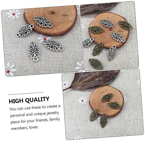 Homoyoyo 60 Stück Teiliges Retro Blumen Anhänger Connector Langlebiger Legierung für DIY Schmuckherstellung Charms und Armband Zubehör Vintage Stil Schmuckverbinder für Halskette und von Homoyoyo