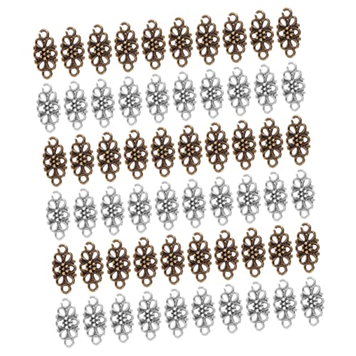 Homoyoyo 60 Stück Teiliges Retro Blumen Anhänger Langlebiger Legierung Mehrfach Gelochte Charm Verbinder für DIY Schmuckherstellung Vintage Stil Antik Bronze und Silber für Kettenanhänger Homoyoyo 60 Stück Teiliges Retro Blumen Anhänger Langlebiger Legierung Mehrfach Gelochte Charm Verbinder für DIY Schmuckherstellung Vintage Stil Antik Bronze und Silber für Kettenanhänger von Homoyoyo