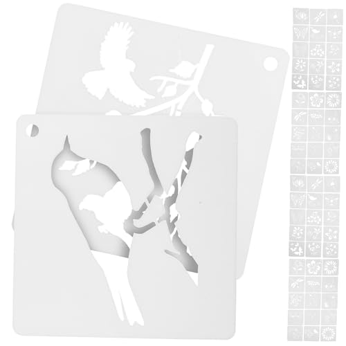 Homoyoyo 60 Stück Teiliges Schablonen mit Blumen und Schmetterlingen Wiederverwendbare Flexible Paint Stencils für DIY Wandgestaltung Holzmalerei Kreative Bastelvorlagen Leicht und von Homoyoyo