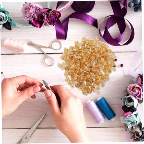 Homoyoyo 600 Stücke Filigrane Metall-perlenkappen mit Perlenbasis Langlebige Endkappen für Schmuckherstellung Geeignet für Armbänder Ohrringe Halsketten Einfache Montage für DIY von Homoyoyo