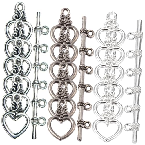 Homoyoyo 60Sätze Herzförmige Toggle Verschlüsse Legierung Für DIY Schmuckherstellung Antik Antik Für Armbänder Homoyoyo 60Sätze Herzförmige Toggle Verschlüsse Legierung Für DIY Schmuckherstellung Antik Antik Für Armbänder von Homoyoyo