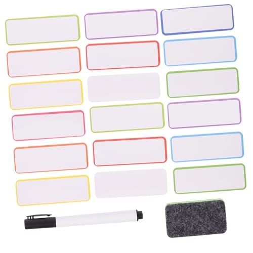 Homoyoyo 60Stücke Magnetische Trocken Abwischbare Etiketten Wiederverwendbare Namensschilder für Kühlschrank Whiteboard Schließfächer und Klassenzimmer Farben von Homoyoyo