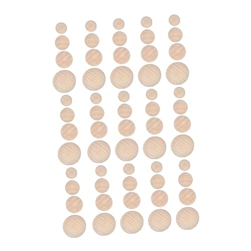 Homoyoyo 60Stücke Natürliche Halb Runde Holzperlen DIY Bastelzubehör für Holz Kugeln Hochwertiges Glattes Material für Projekte für Dekorationen und Spaß Beim von Homoyoyo
