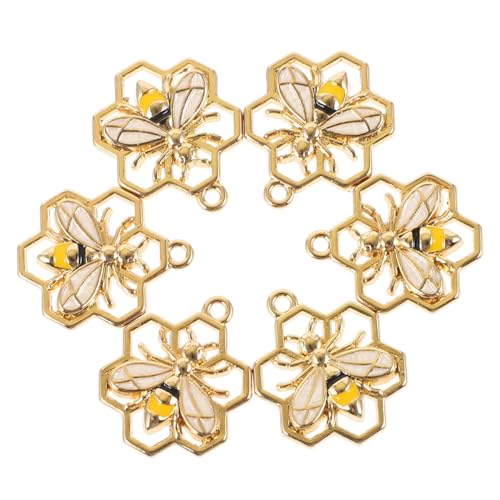 Homoyoyo 6Stücke Bienen Anhänger Metall für DIY Schmuck und Ohrringe Robustes Material für Bastelprojekte Charmante Waben Zubehörteile Homoyoyo 6Stücke Bienen Anhänger Metall für DIY Schmuck und Ohrringe Robustes Material für Bastelprojekte Charmante Waben Zubehörteile von Homoyoyo