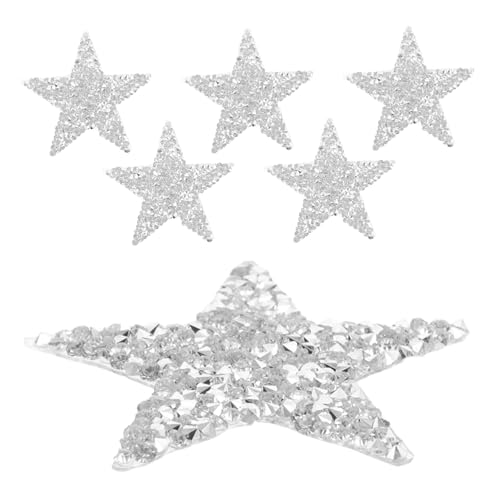 Homoyoyo 6Stücke Glitzernde Stern Aufbügler Strass Selbstklebende Flicken für Kleidung Partydekoration Praktische Wärmeübertragung für DIY Projekte von Homoyoyo