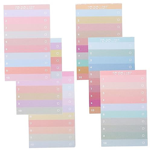 Homoyoyo 6Stücke Haftnotizen Pads Tragbare Notizblöcke für Büro Schule und Zuhause Selbstklebende Notizaufkleber für To Do Listen und Erinnerungen Verarbeitung und Starke von Homoyoyo
