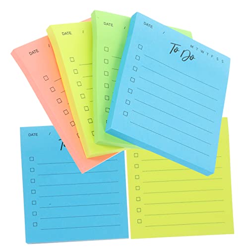 Homoyoyo 6Stücke Klebrige Notizen Haftnotizen für Studenten Memo Pads für Schule Büro und Zuhause Praktisch für Erinnerungen und Notizen Tragbar und Platzsparend von Homoyoyo