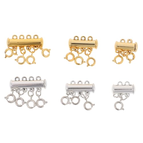 Homoyoyo 6Stücke Magnetische Schnallen Für DIY Schmuck Mehrreihige Magnetverschlüsse Silber Für Armbänder Und Halsketten Feder Und Schmuckverschlüsse von Homoyoyo