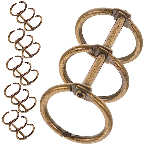 Homoyoyo 6Stücke Metallringe für Lose Segmentierte Binder für Büro und Schule und Langlebig für Effiziente Dokumentenorganisation Antik von Homoyoyo