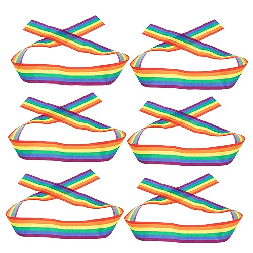 Homoyoyo 6Stücke Regenbogen DIY Band Lgbt Party Haarschmuck Vielseitige Dekoration für Hochzeiten Geburtstage und Feierlichkeiten für Kreative Projekte und Manuelle Anwendungen von Homoyoyo