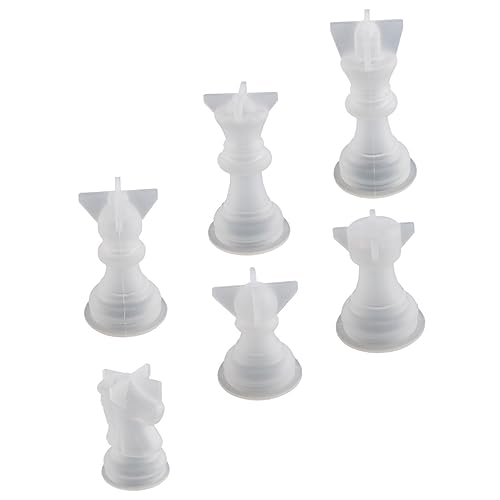 Homoyoyo 6Stücke Silikon Schachfiguren Gießform DIY Schachspiel Figuren Form Für Desktop Dekoration Epoxidharz Werkzeug Für Individuelles Handwerk von Homoyoyo
