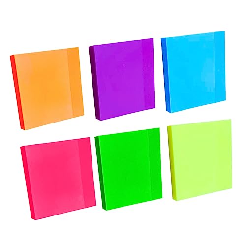 Homoyoyo 6Stücke Teiliges Haftnotizen Transparent Klebrige Memo Pads für Büro und Zuhause Vielseitige Erinnerungsaufkleber Bunten von Homoyoyo