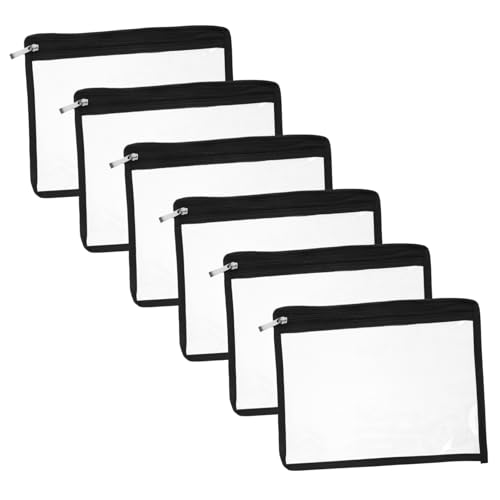Homoyoyo 6Stücke Wasserdichte Klarsichtbeutel aus PVC Transparente Reißverschlusstaschen für Dokumente und Reiseorganisation für Schule Büro von Homoyoyo