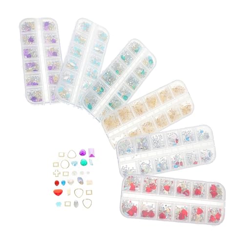 Homoyoyo 6er Box Fächer Strassbox mit Perlen und Glitzer für DIY Maniküre Hochwertige Nail Art Dekoration für Natürliche und Künstliche Nägel Geeignet für Zuhause und Salon Homoyoyo 6er Box Fächer Strassbox mit Perlen und Glitzer für DIY Maniküre Hochwertige Nail Art Dekoration für Natürliche und Künstliche Nägel Geeignet für Zuhause und Salon von Homoyoyo